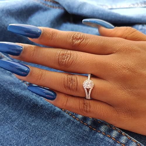 טבעת אירוסין זהב לבן "אנה"