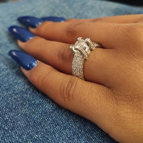 טבעת אירוסין זהב לבן "דיאז"