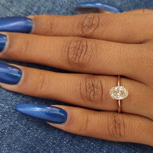 טבעת יהלום "סוליטר אובל"