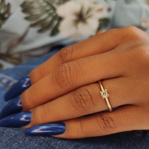 טבעת אירוסין זהב צהוב דריה