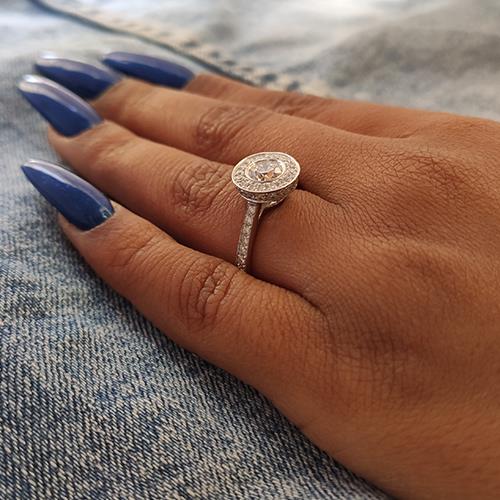 טבעת אירוסין זהב לבן "הלנה"