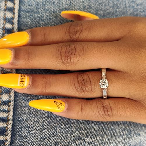 טבעת אירוסין זהב לבן וינטאג'