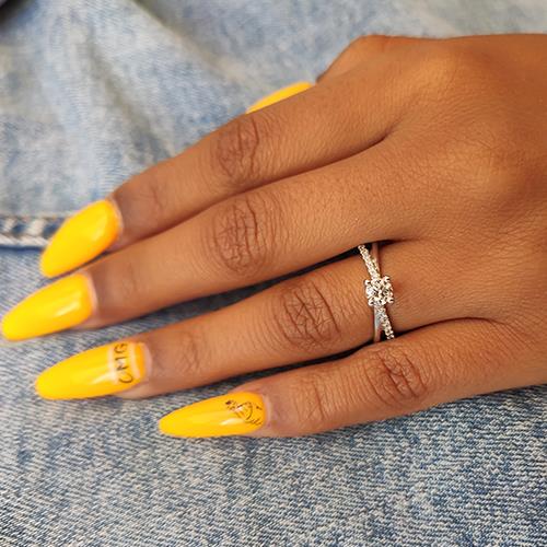 טבעת אירוסין זהב לבן "טיילור"