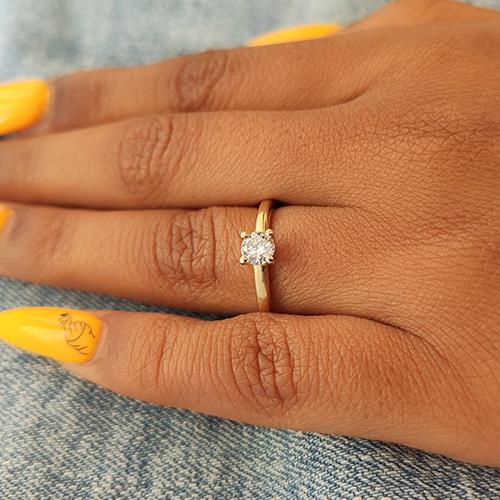 טבעת יהלום "מרי" זהב צהוב