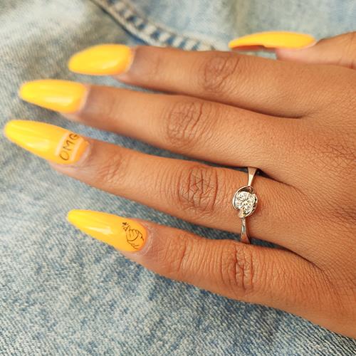 טבעת אירוסין זהב לבן "קייט"