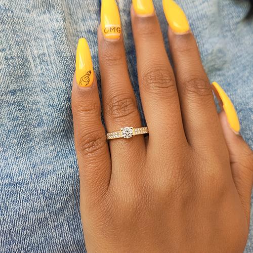 טבעת אירוסין זהב צהוב "שארלוט"