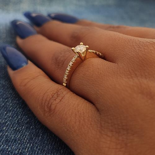 טבעת אירוסין זהב צהוב