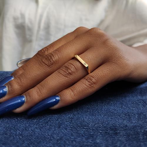 טבעת חותם זהב צהוב