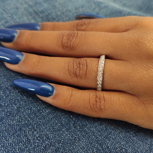 טבעת זהב לבן "מגי"