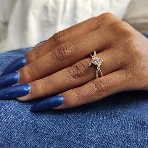 טבעת אירוסין זהב צהוב "מייגן"