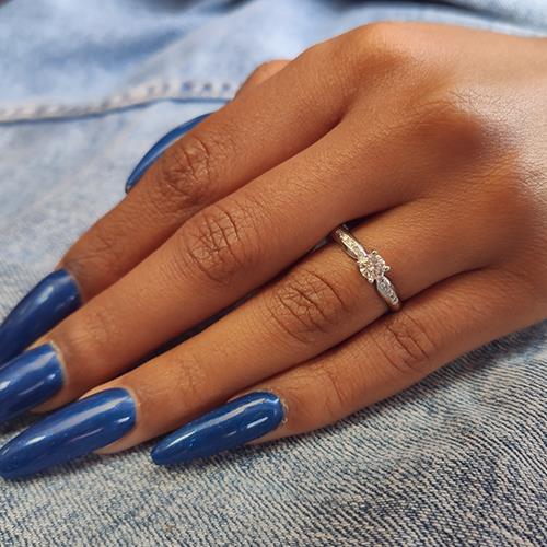 טבעת אירוסין זהב לבן "מליסה"