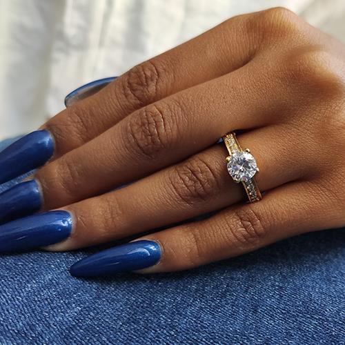 טבעת יהלומים מזהב לבן "מרסי"