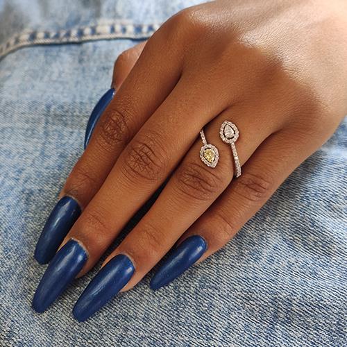 טבעת יהלומים "טיפות פנסי"