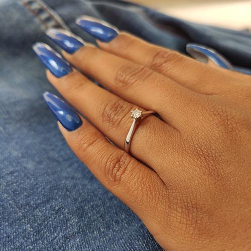 טבעת אירוסין סוליטר זהב צהוב "קייסי"