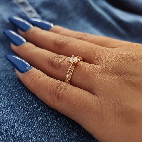 טבעת אירוסין זהב צהוב "קתרין"