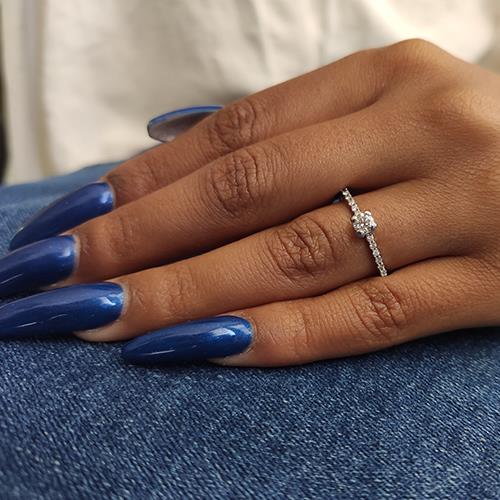 טבעת אירוסין זהב לבן "רומי"