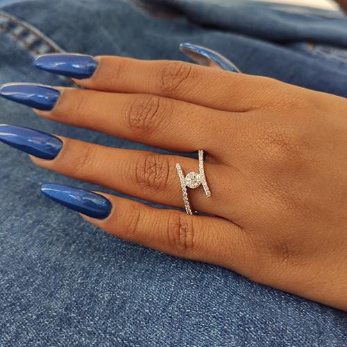 טבעת אירוסין זהב לבן שאנון