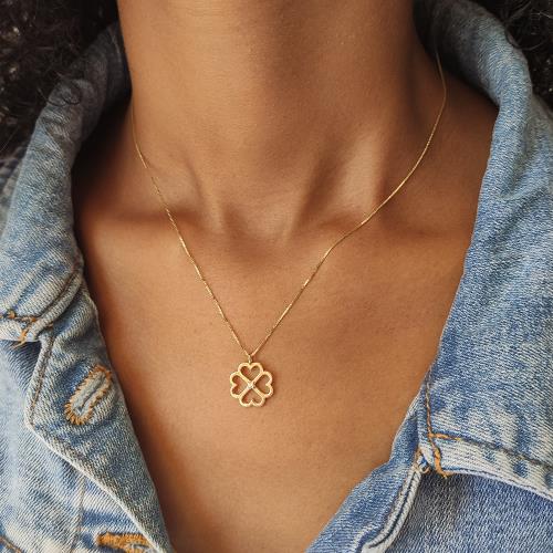 שרשרת זהב" פרח לבבות"