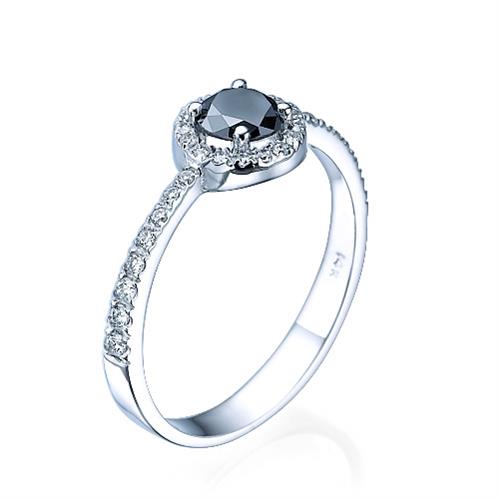 טבעת אירוסין "מיה יהלומים שחורים"