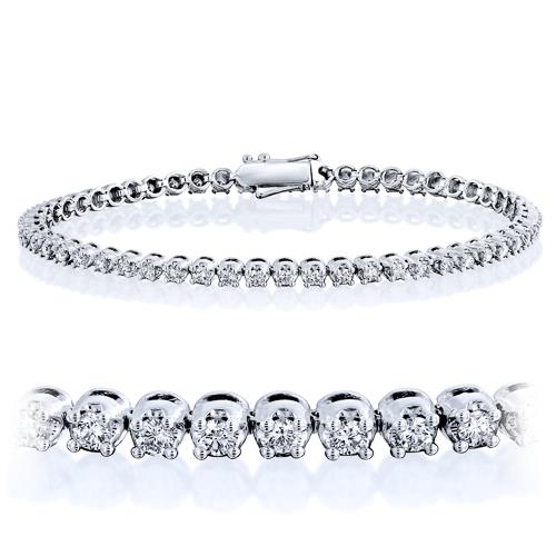 צמיד טניס מזהב צהוב או לבן בעיצוב כתר משובץ יהלומים טבעיים לכל אורכו