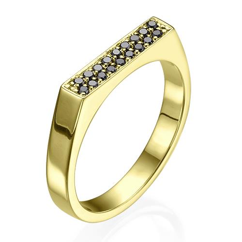 טבעת חותם זהב צהוב