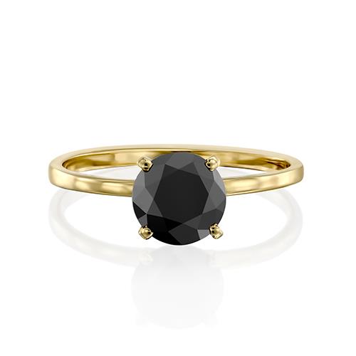 טבעת יהלום שחור