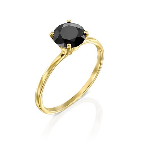 טבעת יהלום שחור