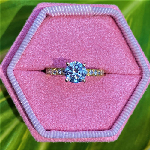 טבעת אירוסין "לנה" זהב צהוב 5