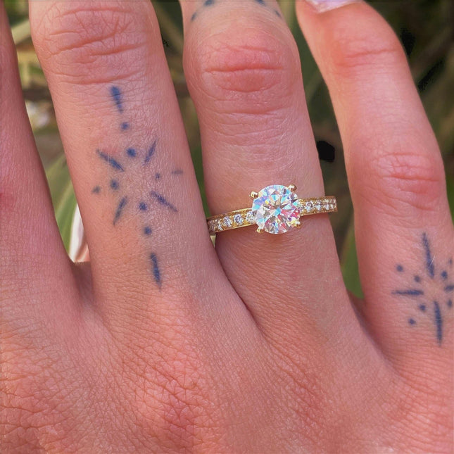 טבעת אירוסין "לנה" זהב צהוב 5