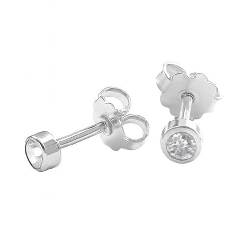 עגילים צמודים לילדה עגולים בעיצוב נקי במסגרת זהב אלגנטית