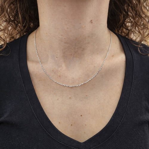 שרשרת אנקר מזהב לבן וצהוב בעיצוב קלאסי עם חוליות