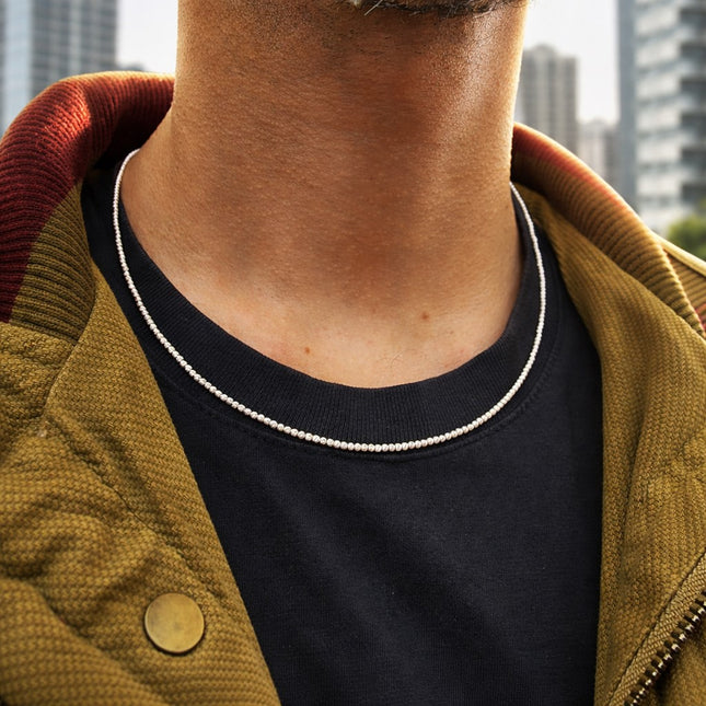 שרשרת כדורים מזהב צהוב בעיצוב עגול קלאסי