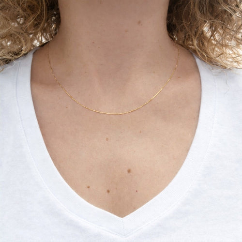 שרשרת ונציה מזהב צהוב או לבן בעיצוב חוליות בוקס מדויקות