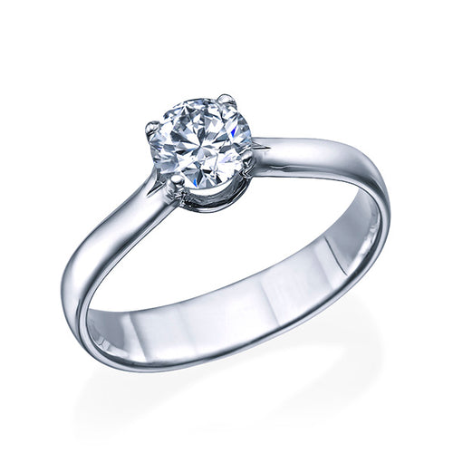 טבעת אירוסין סוליטר זהב לבן סנדי