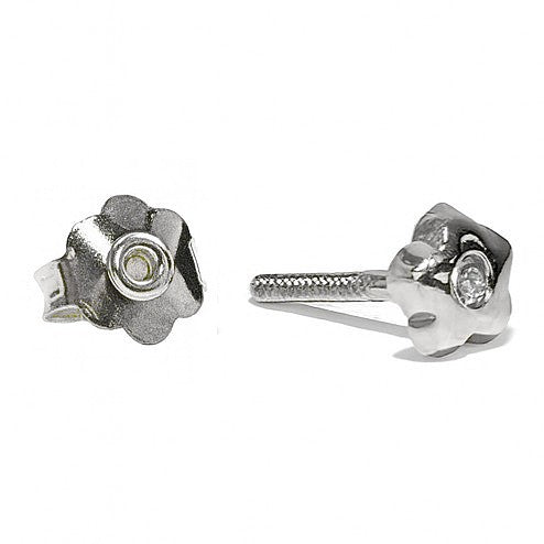 עגילי כוכב לילדות מזהב משובצים זירקון