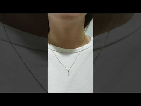 שרשרת סוליטר מזהב עם יהלום מרקיזה טבעי בעיצוב מושלם