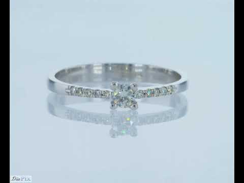 טבעת אירוסין  יהלומים לוסי זהב לבן