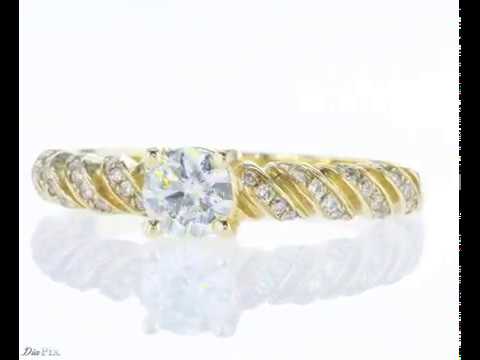 טבעת יהלומים זהב צהוב מקולקציית הוינטאג' הייחודית