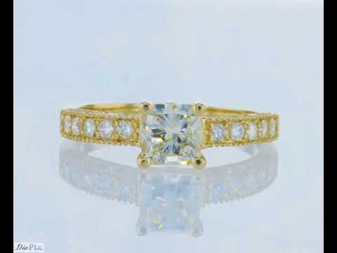 טבעת יהלומים זהב צהוב "אווה-פרינסס"