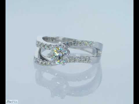 טבעת אירוסין זהב לבן "גל"