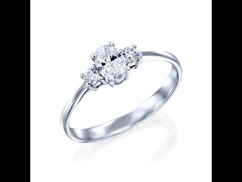 טבעת 3 יהלומים "אובל"