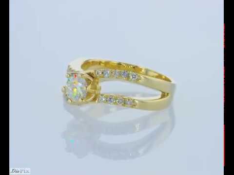 טבעת אירוסין זהב צהוב "גל"