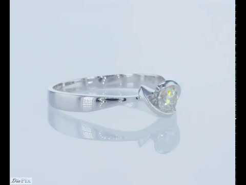 טבעת אירוסין זהב לבן "קייט" בעיצוב טוויסט