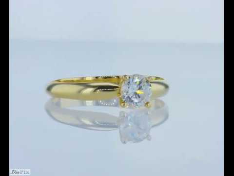 טבעת אירוסין סוליטר זהב צהוב "מדונה"