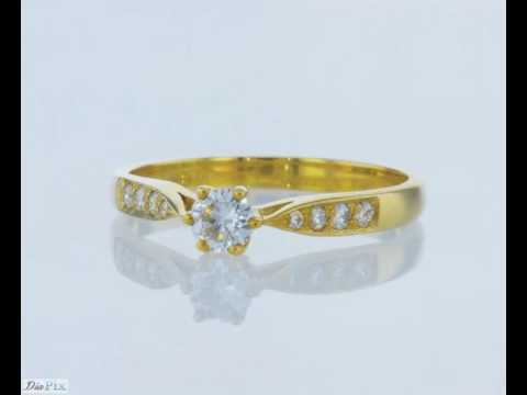 טבעת אירוסין סוליטייר זהב צהוב "קלי"