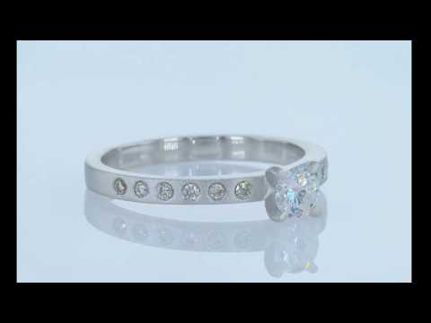 טבעת אירוסין זהב לבן "איימי"