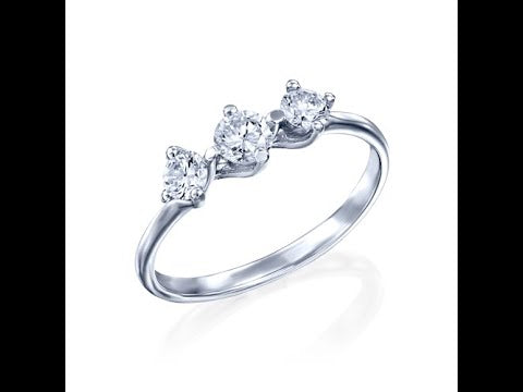 טבעת 3 יהלומים