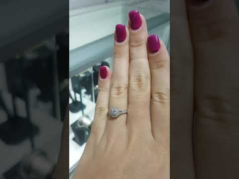 טבעת יהלומים "דאבל היילו" עגולה