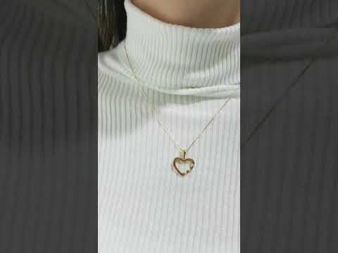 שרשרת לב זהב עם שלושה יהלומים טבעיים מלא יוקרה אלגנטית