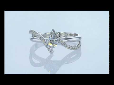 טבעת אירוסין טוויסט זהב לבן "מייגן"